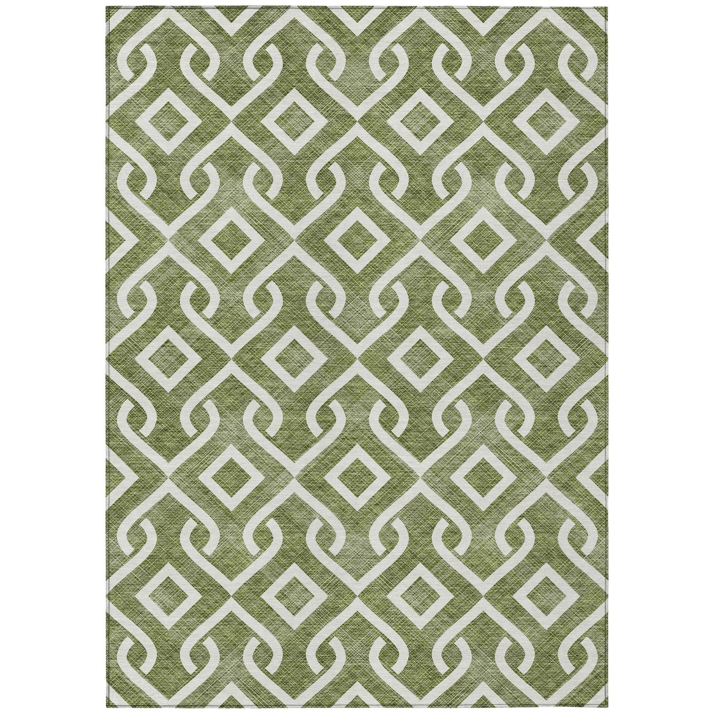 Addison Rugs Offset Stripes Olive Washable Indoor-Outdoor Rug