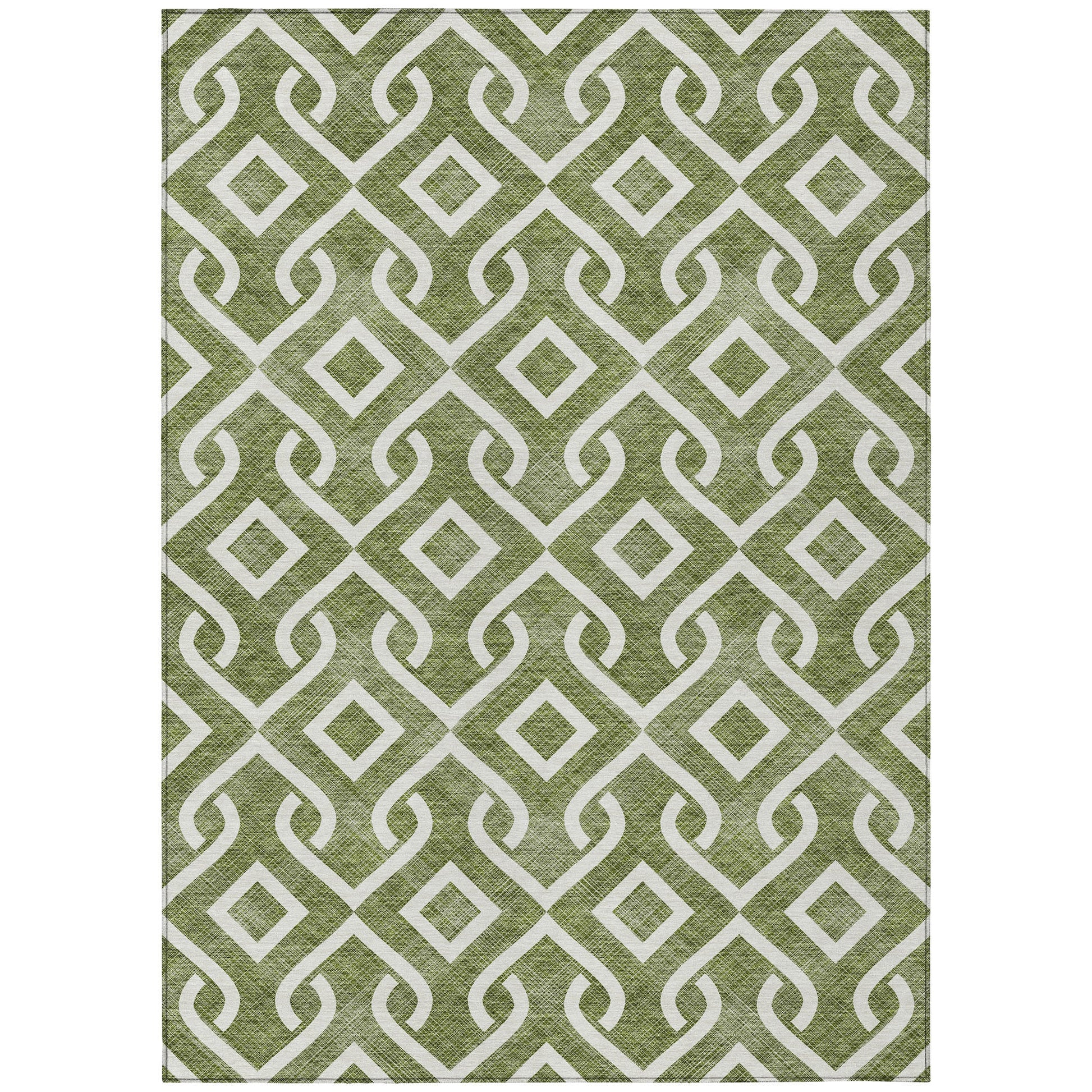 Addison Rugs Offset Stripes Olive Washable Indoor-Outdoor Rug