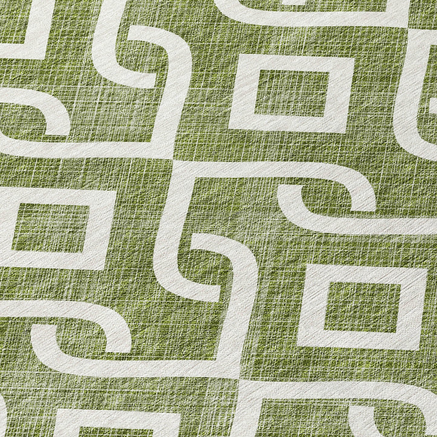 Addison Rugs Offset Stripes Olive Washable Indoor-Outdoor Rug