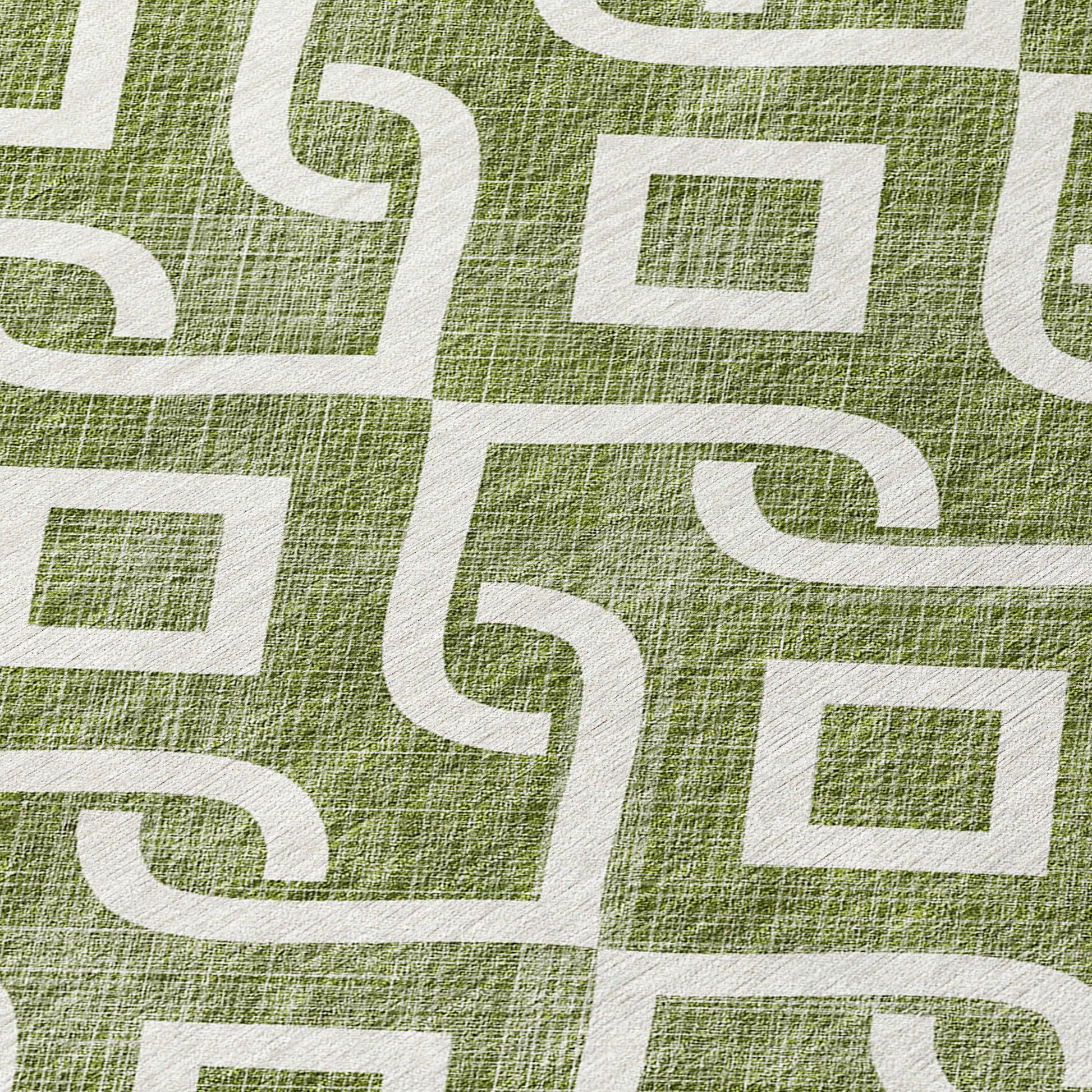 Addison Rugs Offset Stripes Olive Washable Indoor-Outdoor Rug