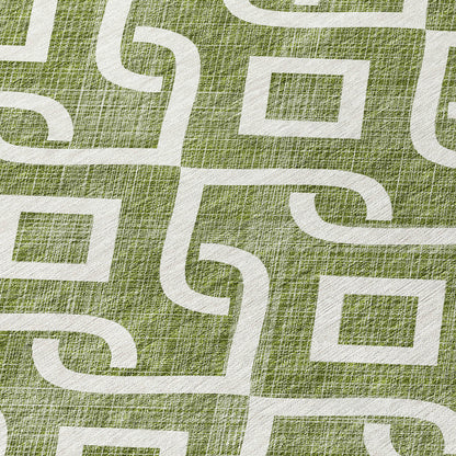 Addison Rugs Offset Stripes Olive Washable Indoor-Outdoor Rug