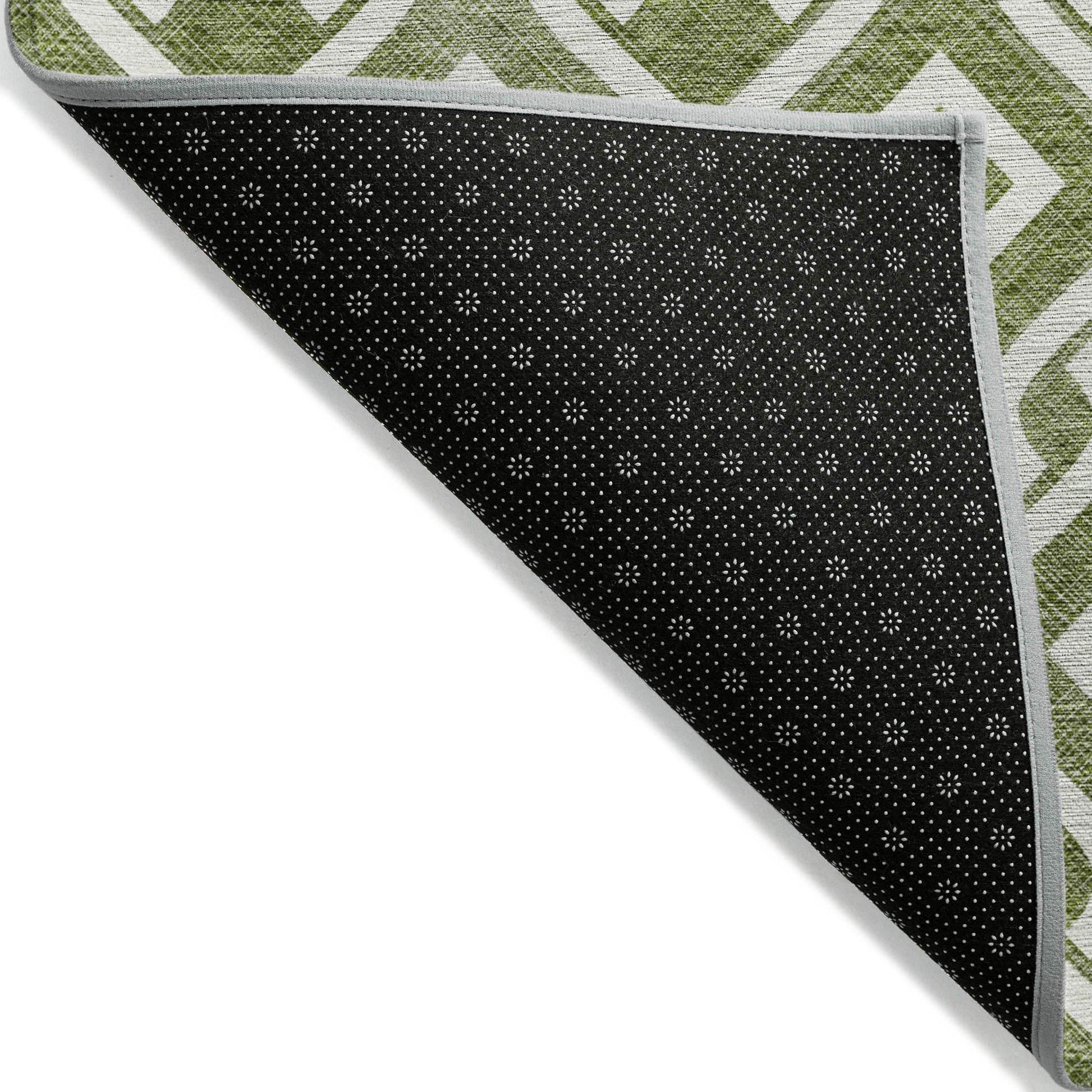 Addison Rugs Offset Stripes Olive Washable Indoor-Outdoor Rug