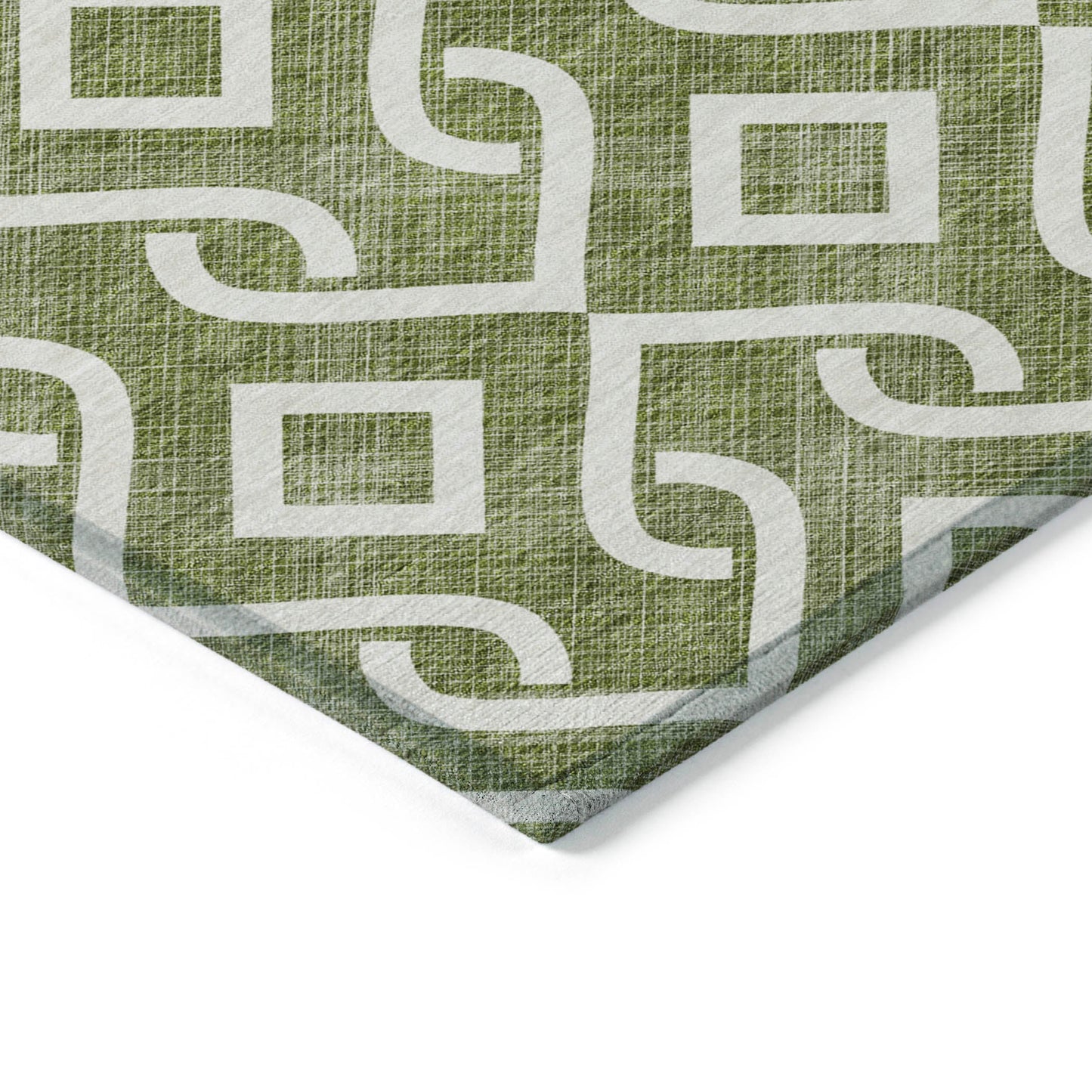 Addison Rugs Offset Stripes Olive Washable Indoor-Outdoor Rug