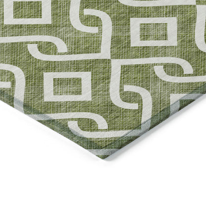 Addison Rugs Offset Stripes Olive Washable Indoor-Outdoor Rug