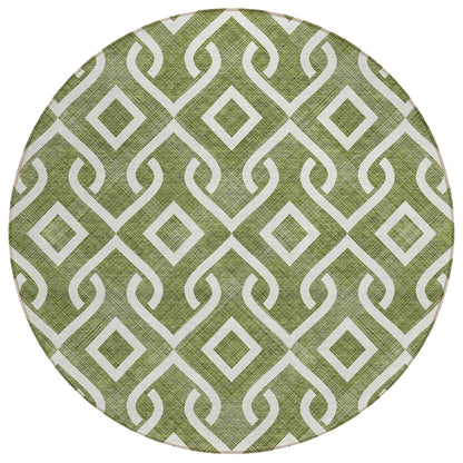 Addison Rugs Offset Stripes Olive Washable Indoor-Outdoor Rug
