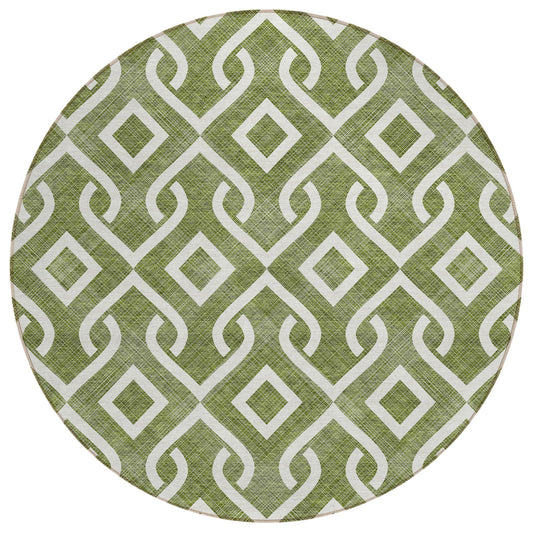 Addison Rugs Offset Stripes Olive Washable Indoor-Outdoor Rug