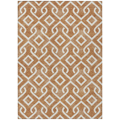 Addison Rugs Offset Stripes Paprika Washable Indoor-Outdoor Rug