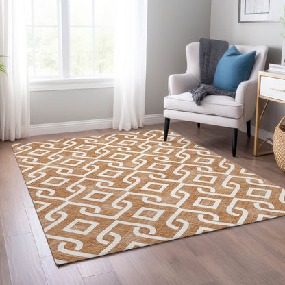 Addison Rugs Offset Stripes Paprika Washable Indoor-Outdoor Rug
