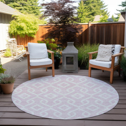 Addison Rugs Offset Stripes Pink Washable Indoor-Outdoor Rug