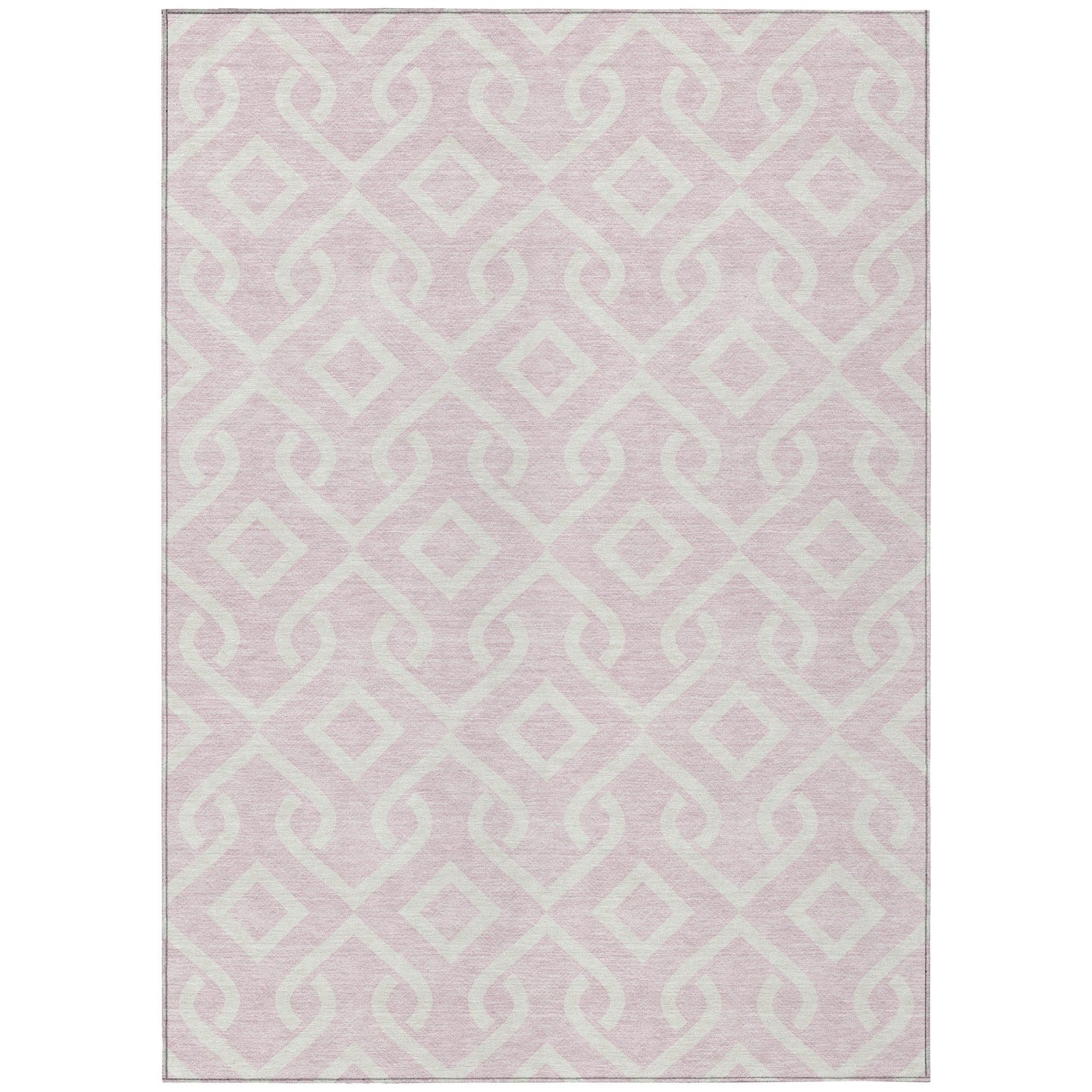 Addison Rugs Offset Stripes Pink Washable Indoor-Outdoor Rug