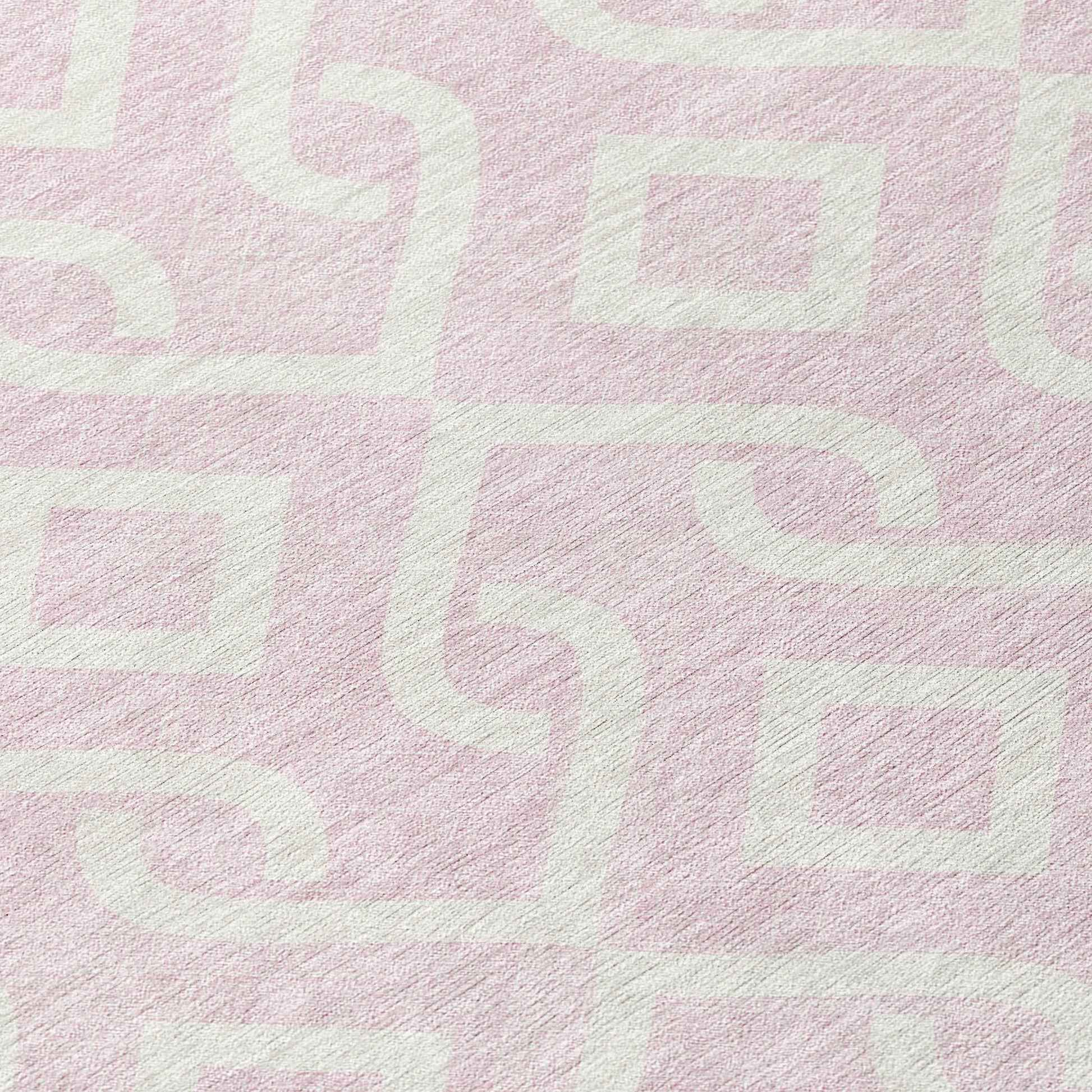 Addison Rugs Offset Stripes Pink Washable Indoor-Outdoor Rug