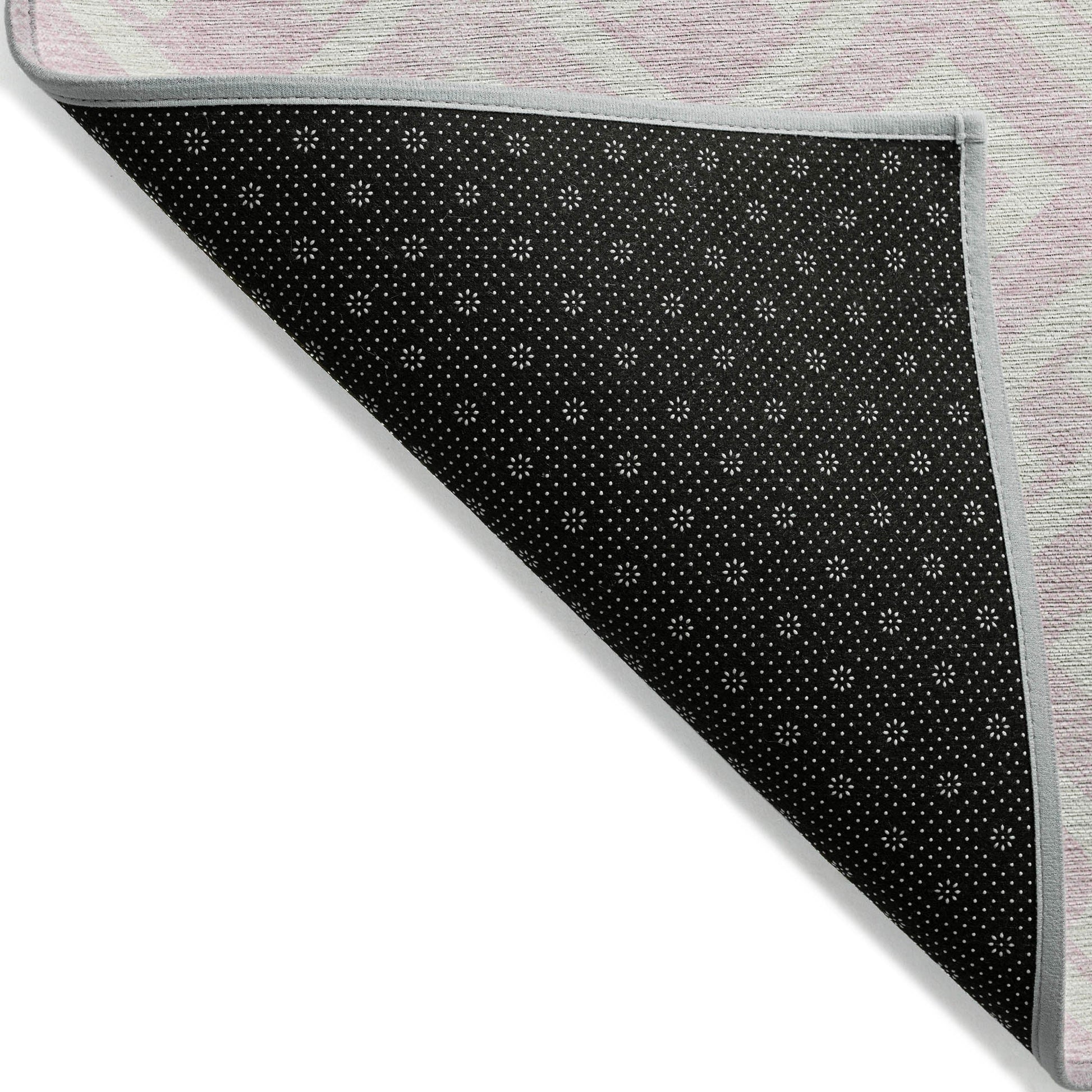 Addison Rugs Offset Stripes Pink Washable Indoor-Outdoor Rug