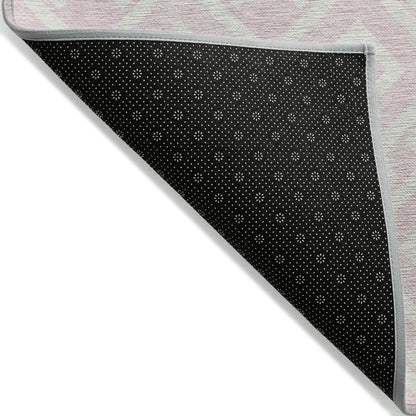 Addison Rugs Offset Stripes Pink Washable Indoor-Outdoor Rug