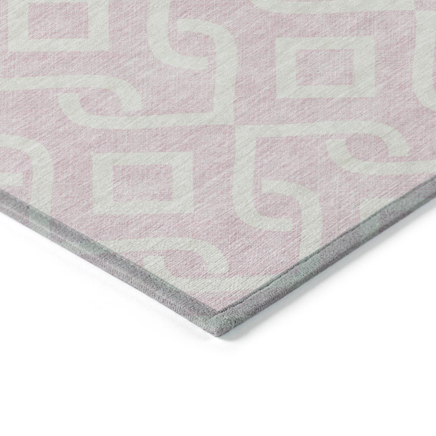 Addison Rugs Offset Stripes Pink Washable Indoor-Outdoor Rug