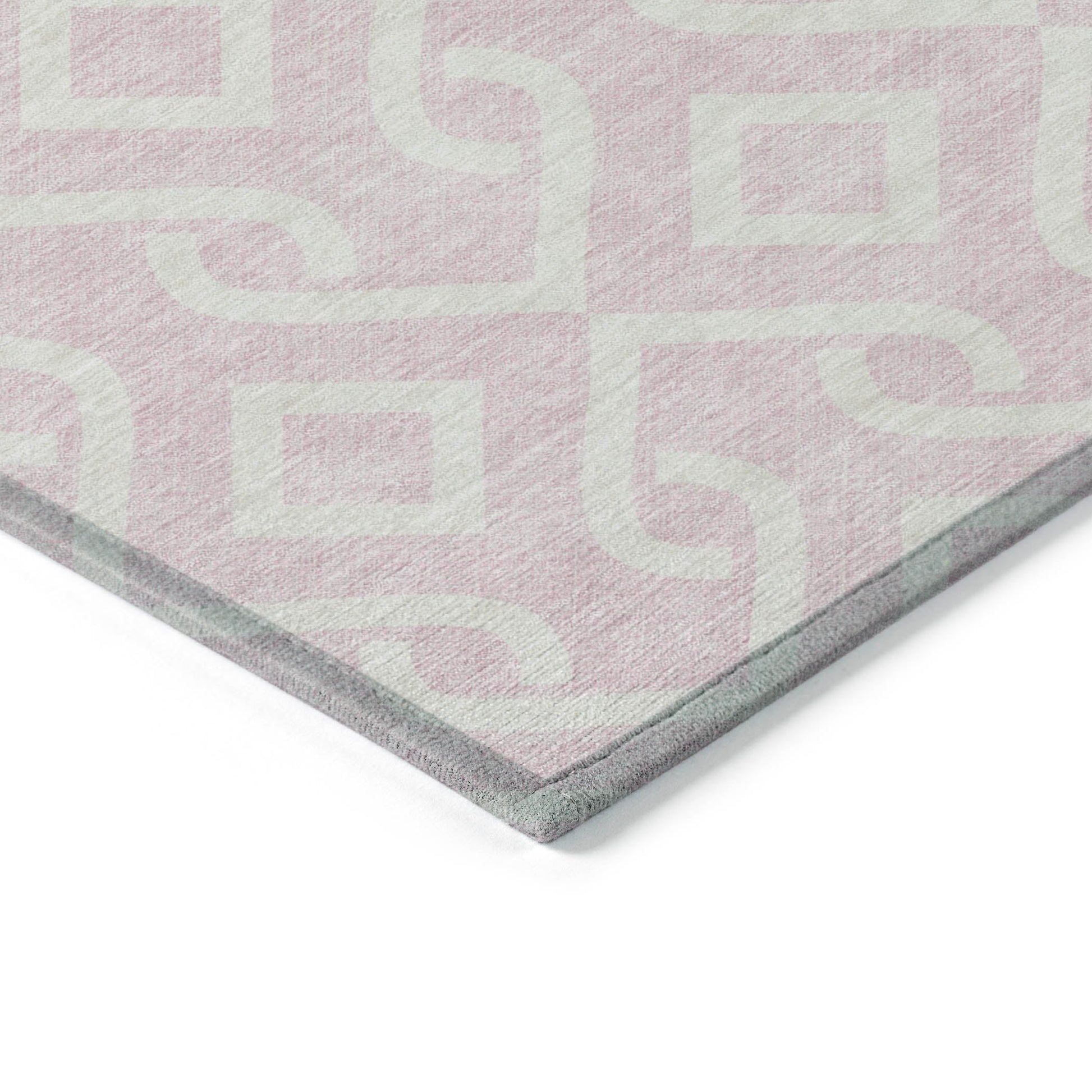 Addison Rugs Offset Stripes Pink Washable Indoor-Outdoor Rug