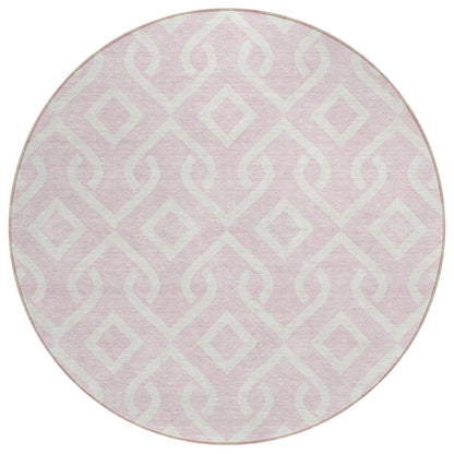 Addison Rugs Offset Stripes Pink Washable Indoor-Outdoor Rug