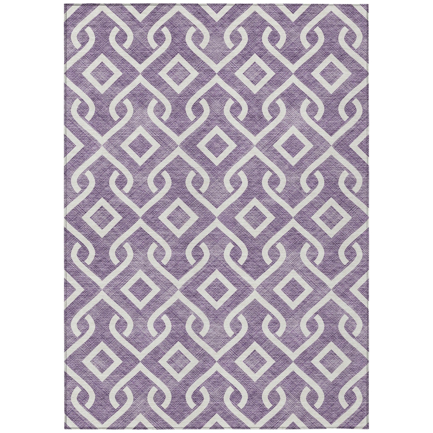 Addison Rugs Offset Stripes Purple Washable Indoor-Outdoor Rug
