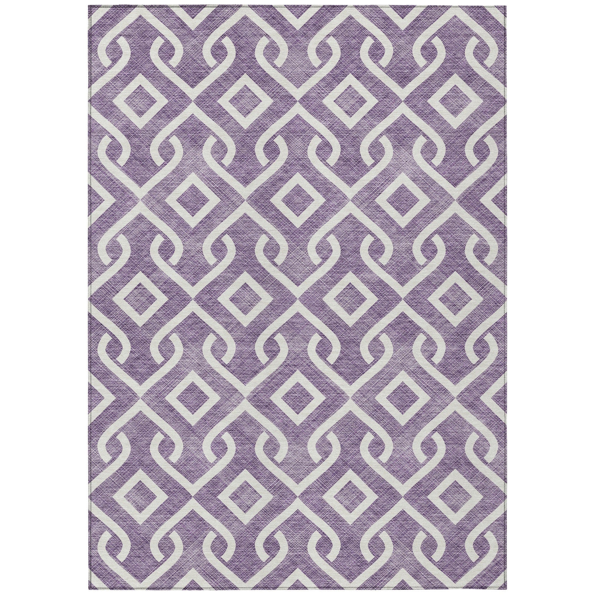 Addison Rugs Offset Stripes Purple Washable Indoor-Outdoor Rug