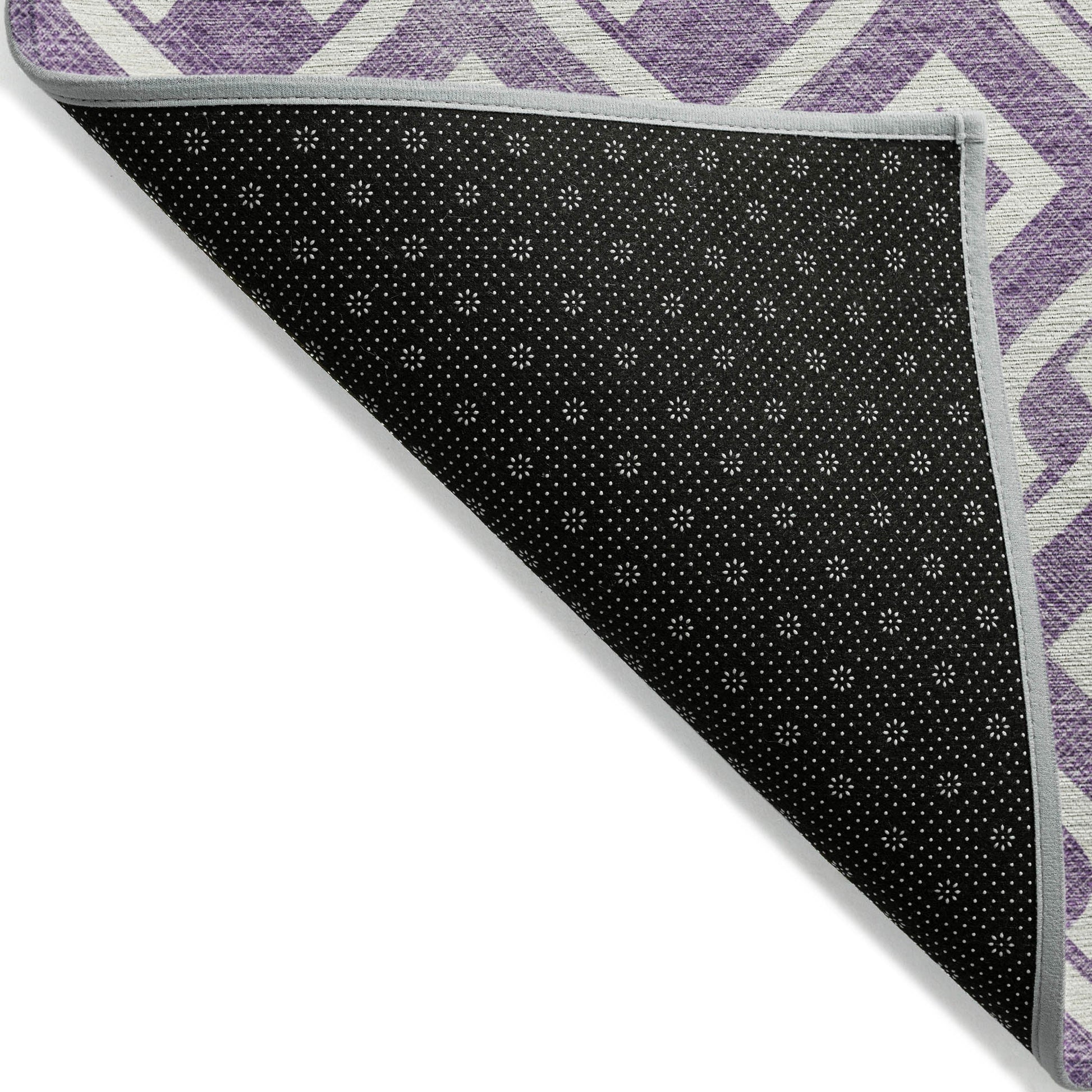 Addison Rugs Offset Stripes Purple Washable Indoor-Outdoor Rug