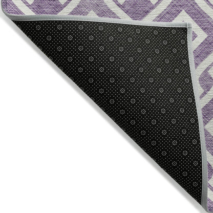 Addison Rugs Offset Stripes Purple Washable Indoor-Outdoor Rug