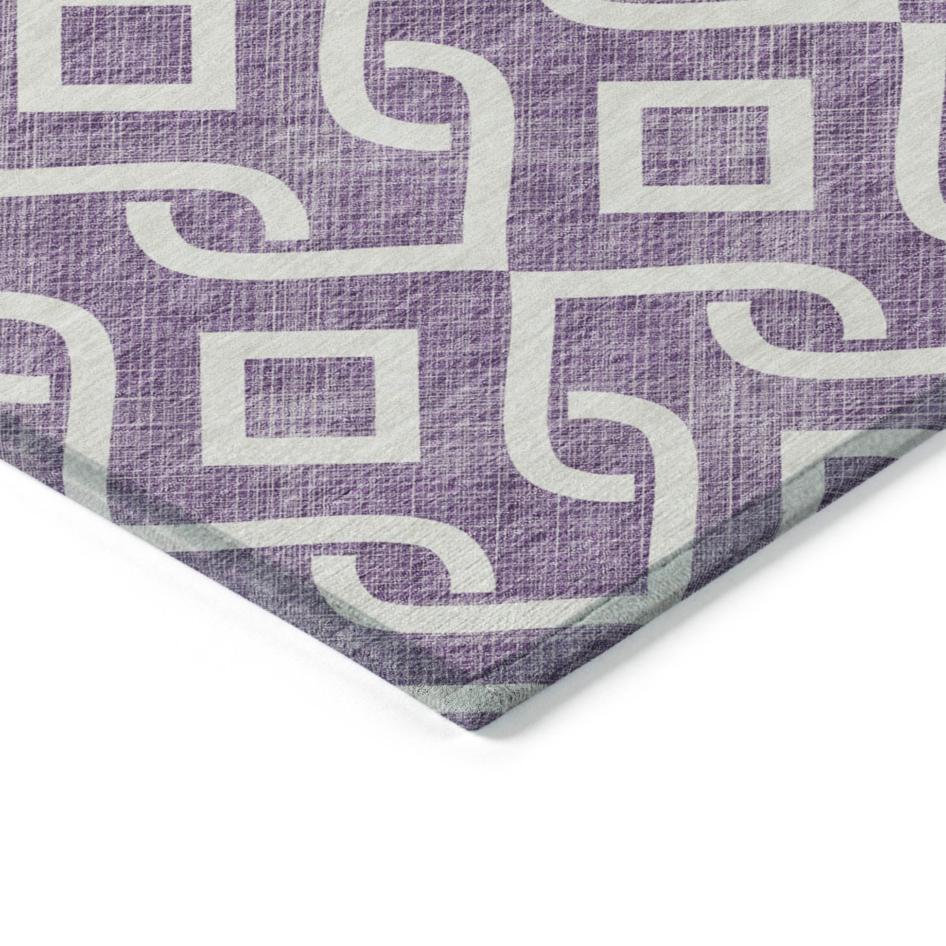 Addison Rugs Offset Stripes Purple Washable Indoor-Outdoor Rug