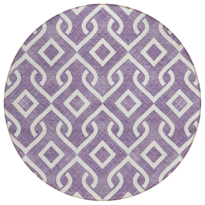 Addison Rugs Offset Stripes Purple Washable Indoor-Outdoor Rug