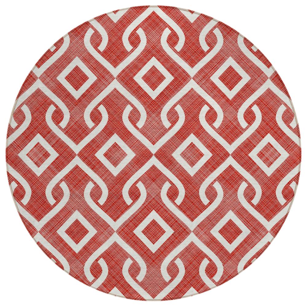 Addison Rugs Offset Stripes Red Washable Indoor-Outdoor Rug