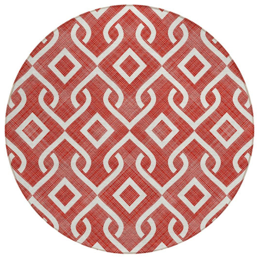 Addison Rugs Offset Stripes Red Washable Indoor-Outdoor Rug
