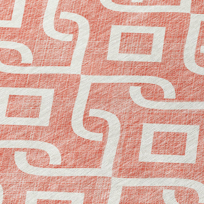 Addison Rugs Offset Stripes Salmon Washable Indoor-Outdoor Rug