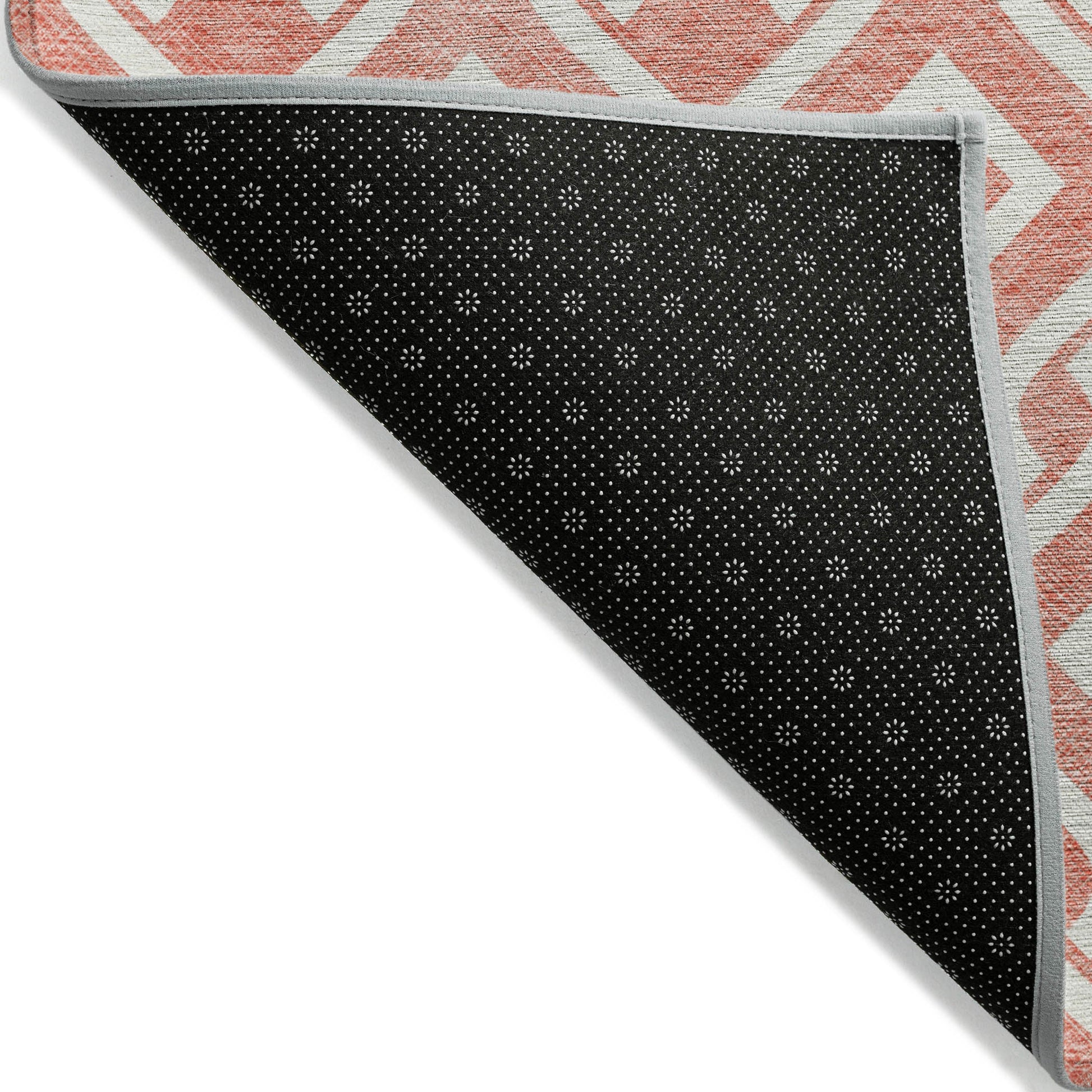 Addison Rugs Offset Stripes Salmon Washable Indoor-Outdoor Rug