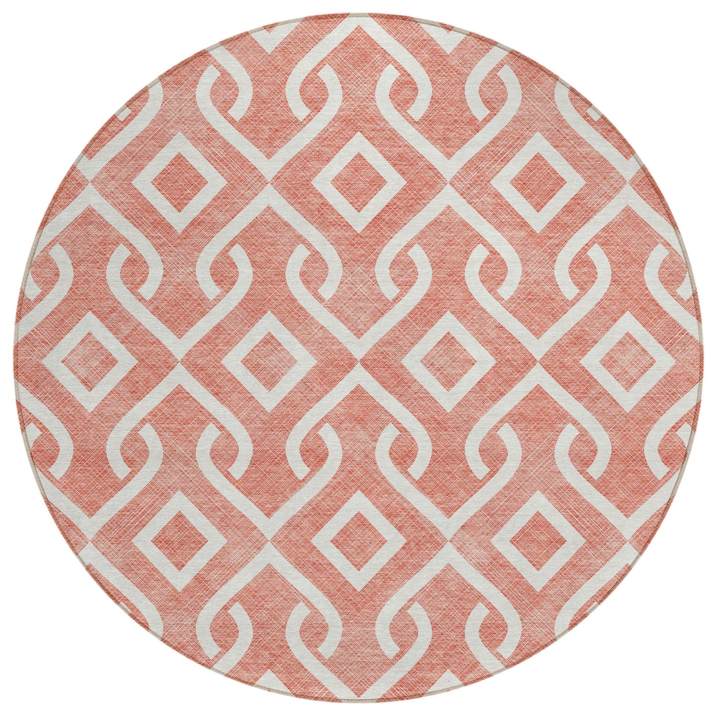 Addison Rugs Offset Stripes Salmon Washable Indoor-Outdoor Rug