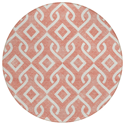 Addison Rugs Offset Stripes Salmon Washable Indoor-Outdoor Rug