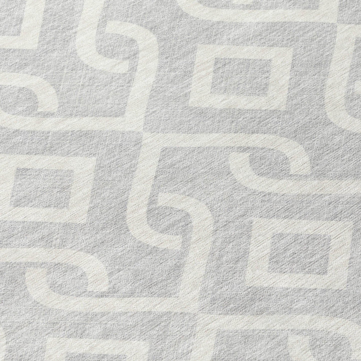 Addison Rugs Offset Stripes Silver Washable Indoor-Outdoor Rug