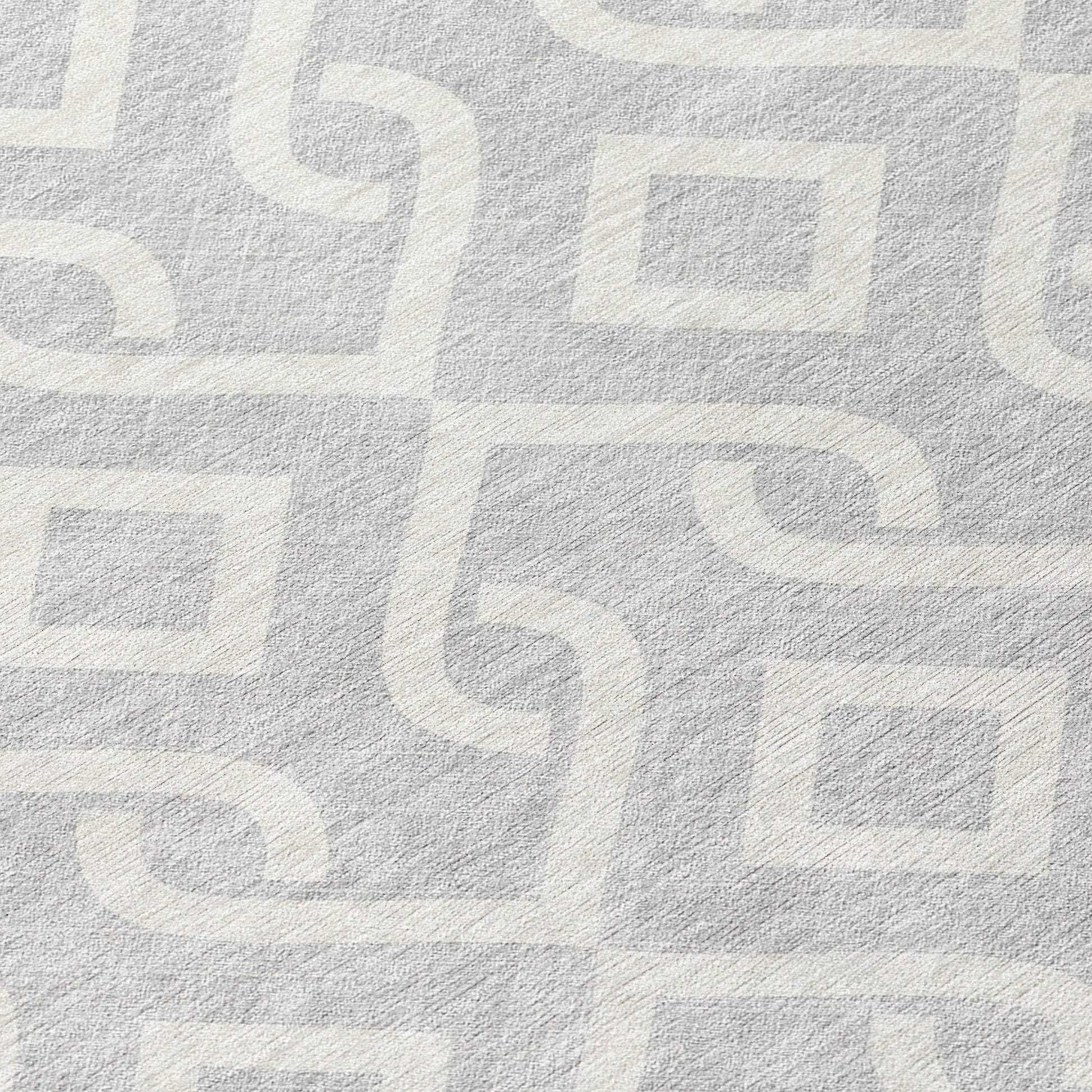 Addison Rugs Offset Stripes Silver Washable Indoor-Outdoor Rug
