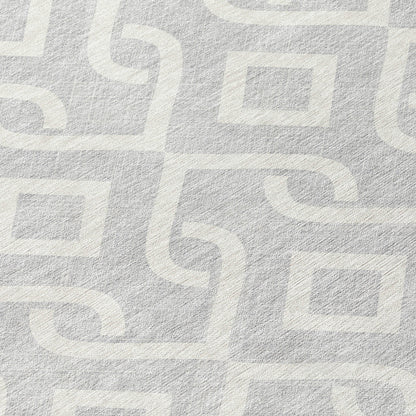 Addison Rugs Offset Stripes Silver Washable Indoor-Outdoor Rug