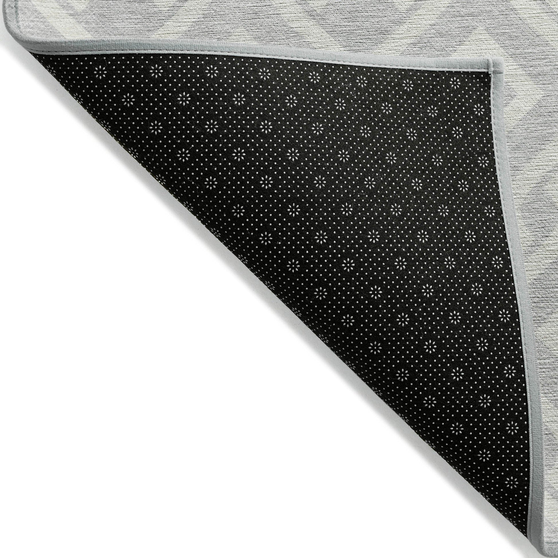 Addison Rugs Offset Stripes Silver Washable Indoor-Outdoor Rug