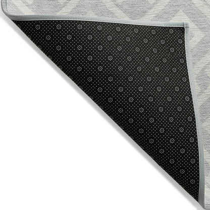 Addison Rugs Offset Stripes Silver Washable Indoor-Outdoor Rug