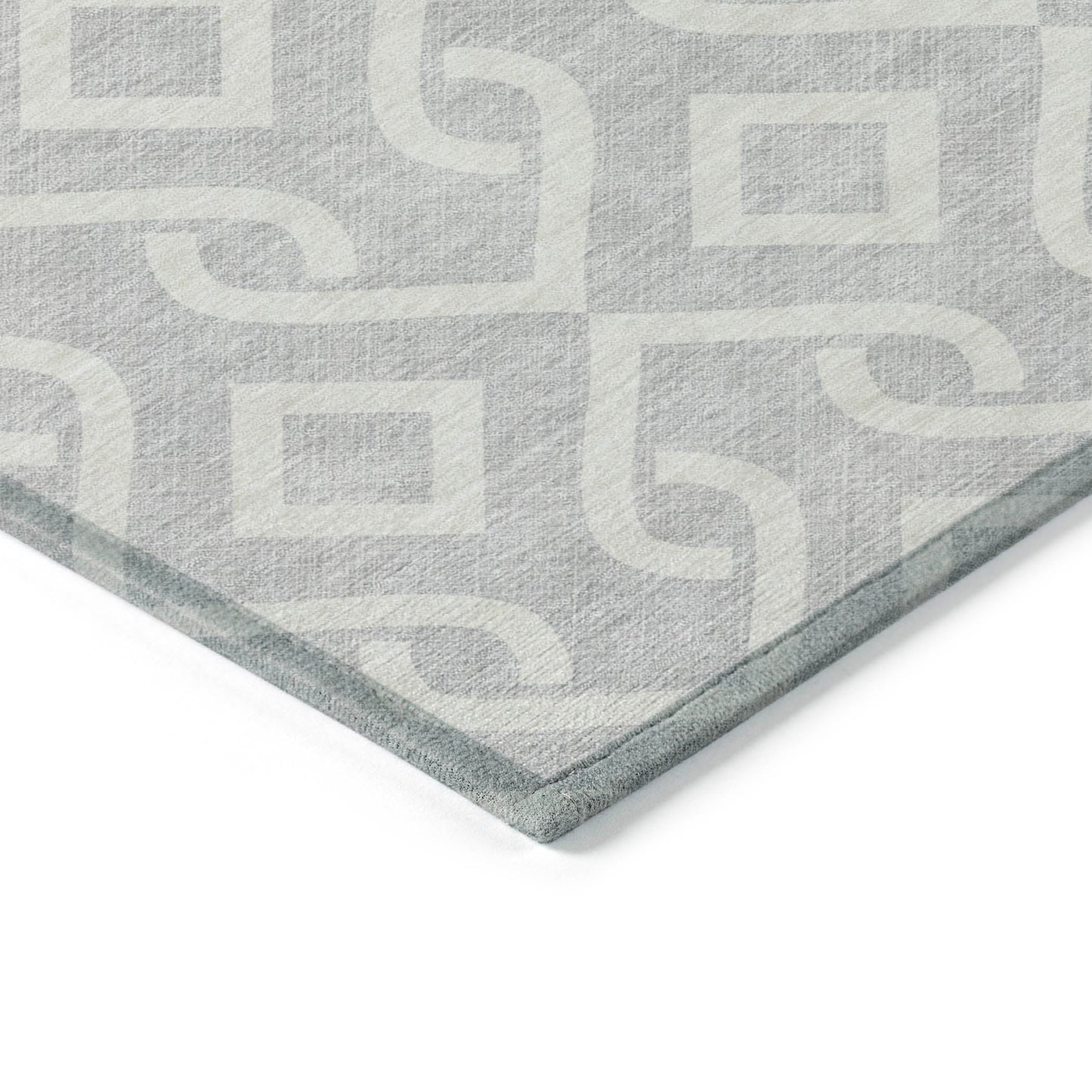 Addison Rugs Offset Stripes Silver Washable Indoor-Outdoor Rug