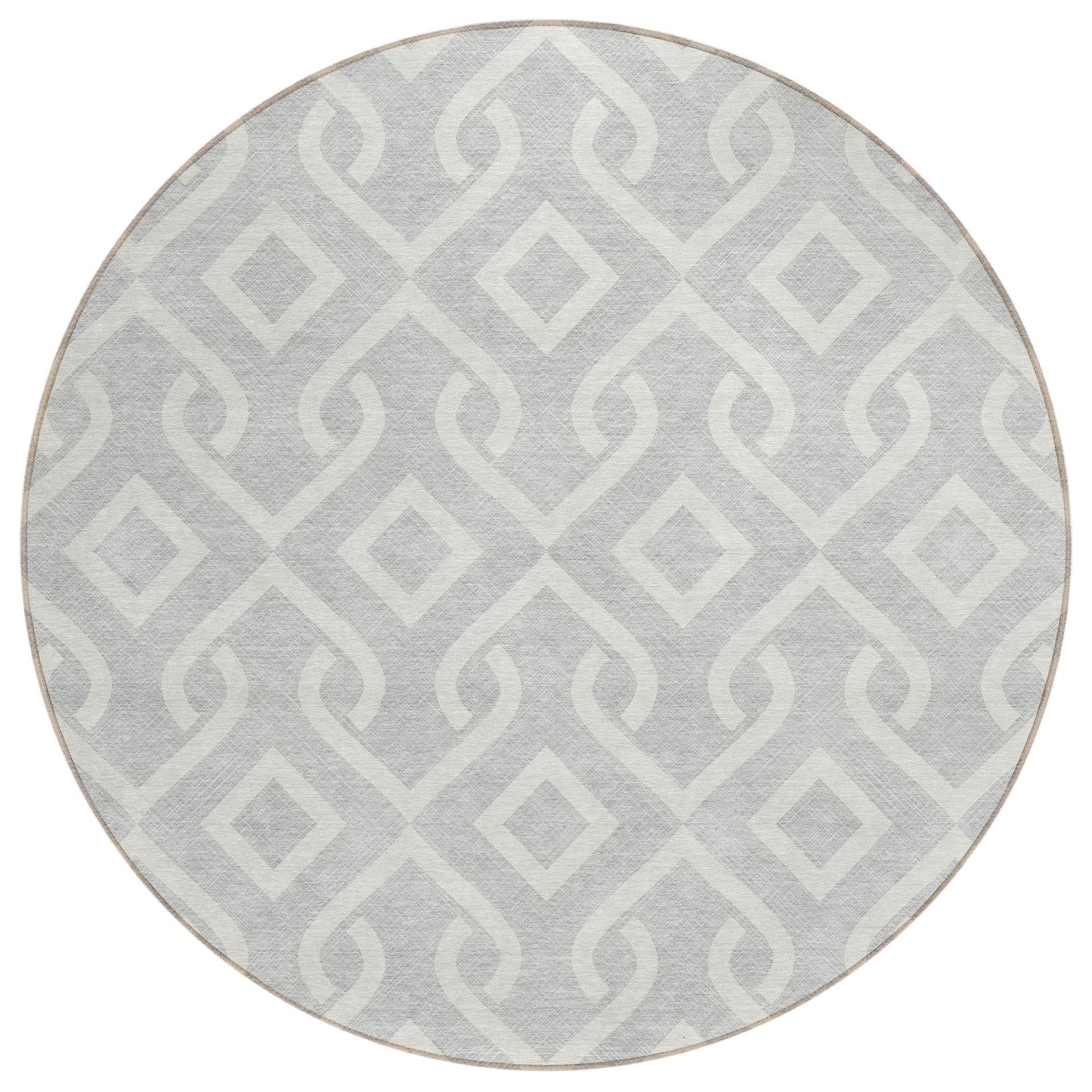 Addison Rugs Offset Stripes Silver Washable Indoor-Outdoor Rug