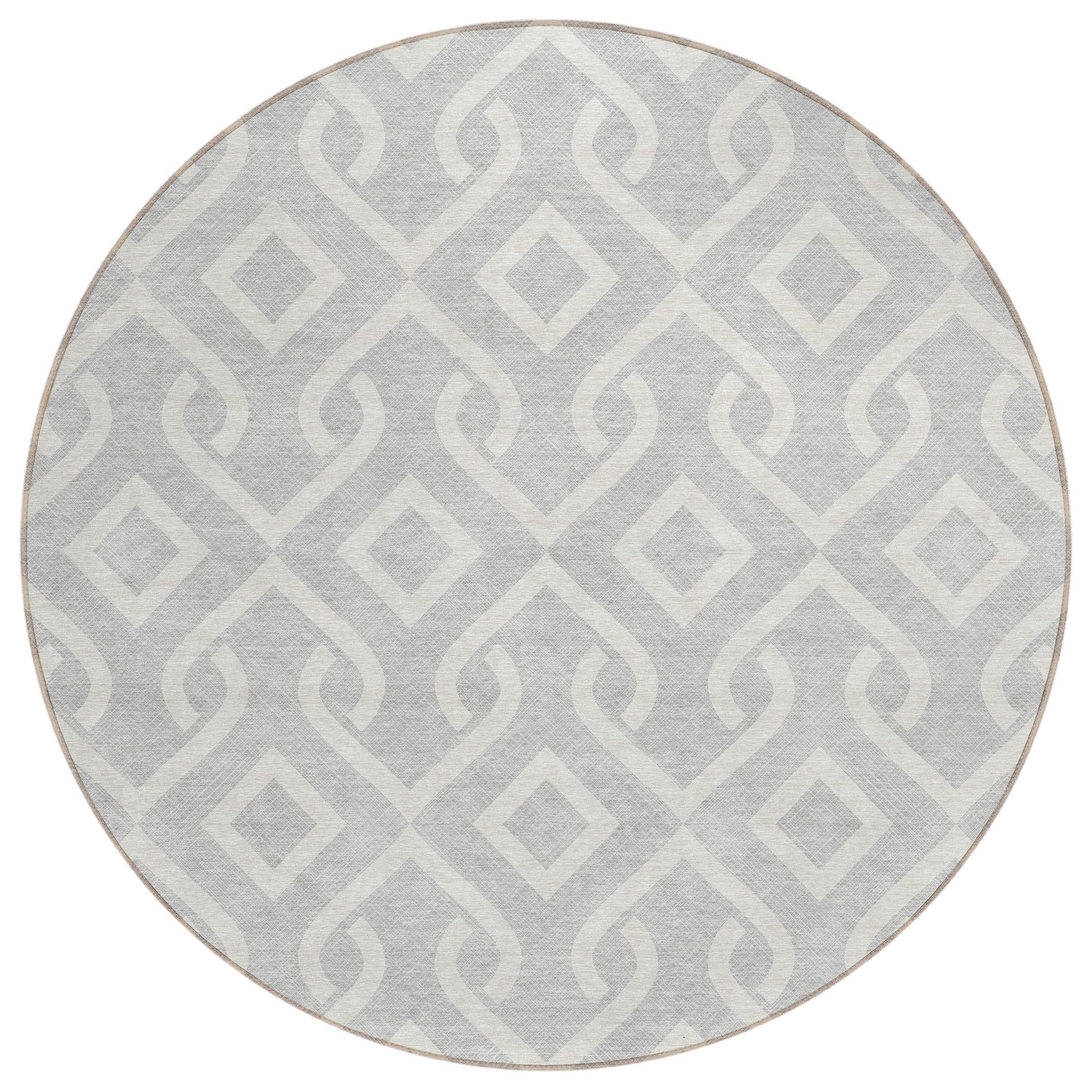 Addison Rugs Offset Stripes Silver Washable Indoor-Outdoor Rug
