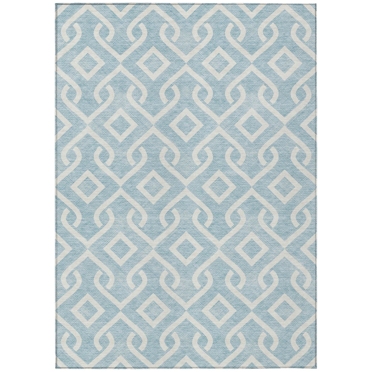 Addison Rugs Offset Stripes Sky Washable Indoor-Outdoor Rug
