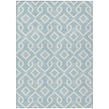 Addison Rugs Offset Stripes Sky Washable Indoor-Outdoor Rug