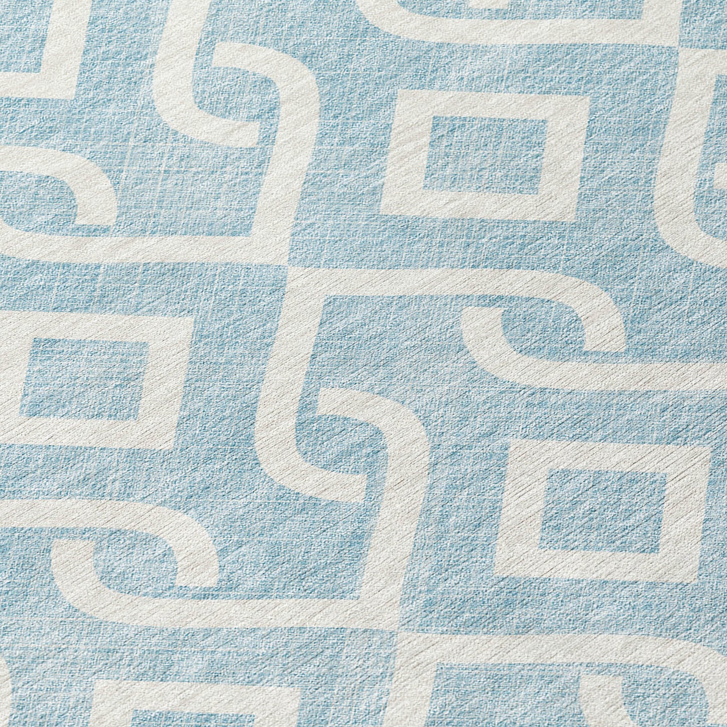 Addison Rugs Offset Stripes Sky Washable Indoor-Outdoor Rug
