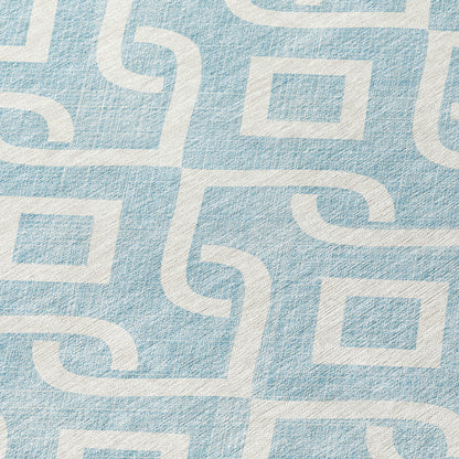 Addison Rugs Offset Stripes Sky Washable Indoor-Outdoor Rug
