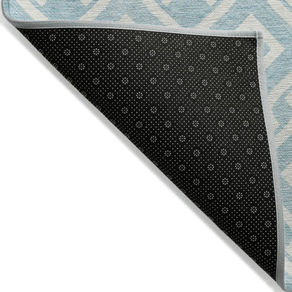Addison Rugs Offset Stripes Sky Washable Indoor-Outdoor Rug