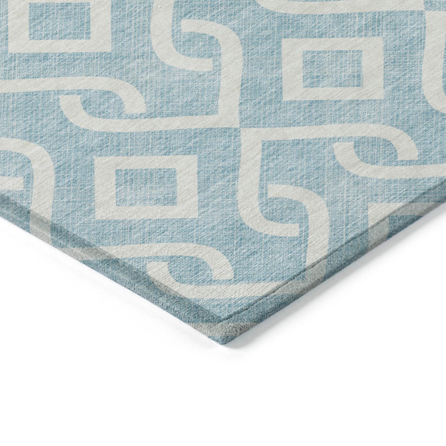Addison Rugs Offset Stripes Sky Washable Indoor-Outdoor Rug