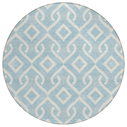 Addison Rugs Offset Stripes Sky Washable Indoor-Outdoor Rug