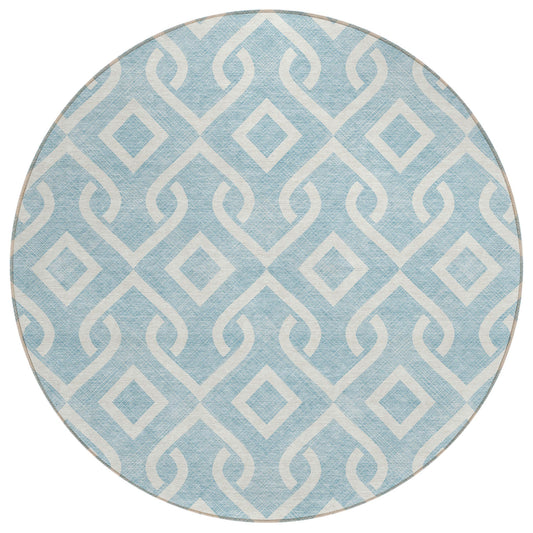 Addison Rugs Offset Stripes Sky Washable Indoor-Outdoor Rug