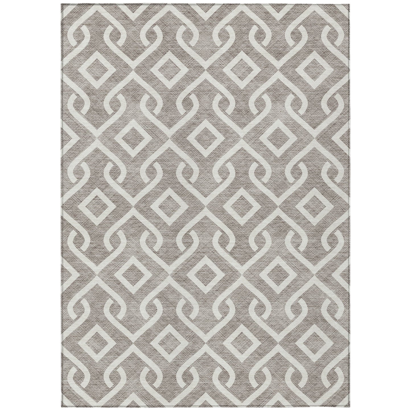 Addison Rugs Offset Stripes Taupe Washable Indoor-Outdoor Rug