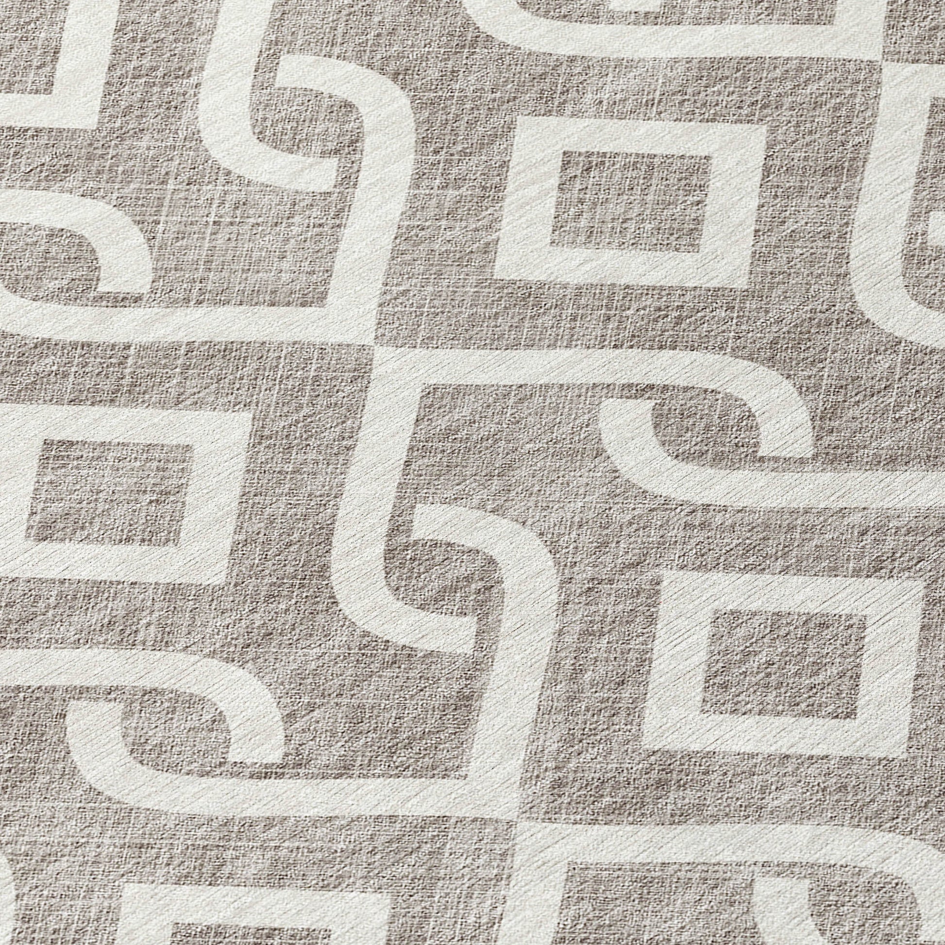Addison Rugs Offset Stripes Taupe Washable Indoor-Outdoor Rug